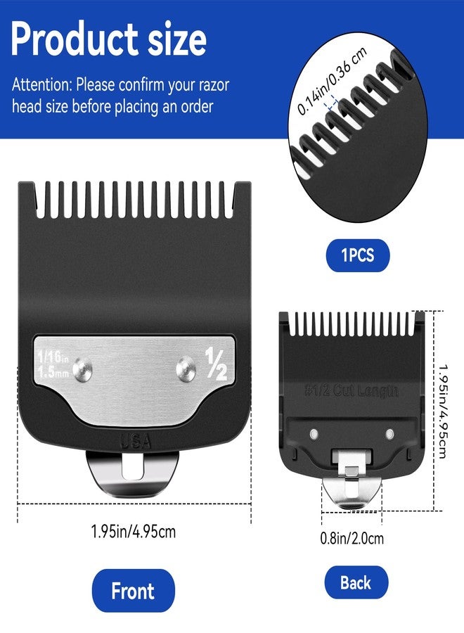 HCLSY Replacement for Wahl Clipper Guards Set, Compatible with Wahl 1/2 Clipper Guard, 1/16"1.5mm Metal Hair Clipper Guards Set for Professional Stylists and Barbers - Image 4